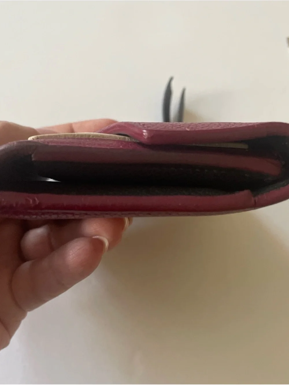 Louis Vuitton Burgundy and Cream Envelope Card Wallet